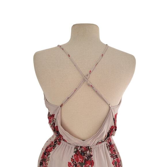 Free People Simona Floral Roses Midi Backless Halter Dress WITH POCKETS Size M - Picture 5 of 14